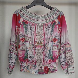 Silky short blouse